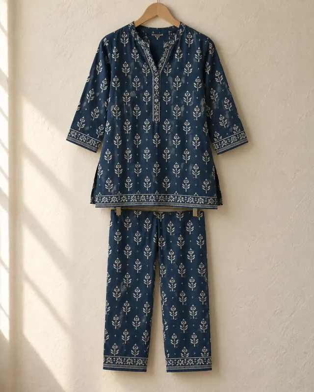Indigo Bagru Co-ord Set