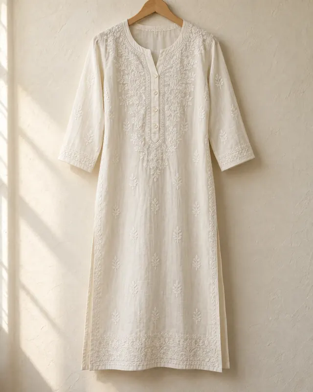 Ivory Chikankari Kurta